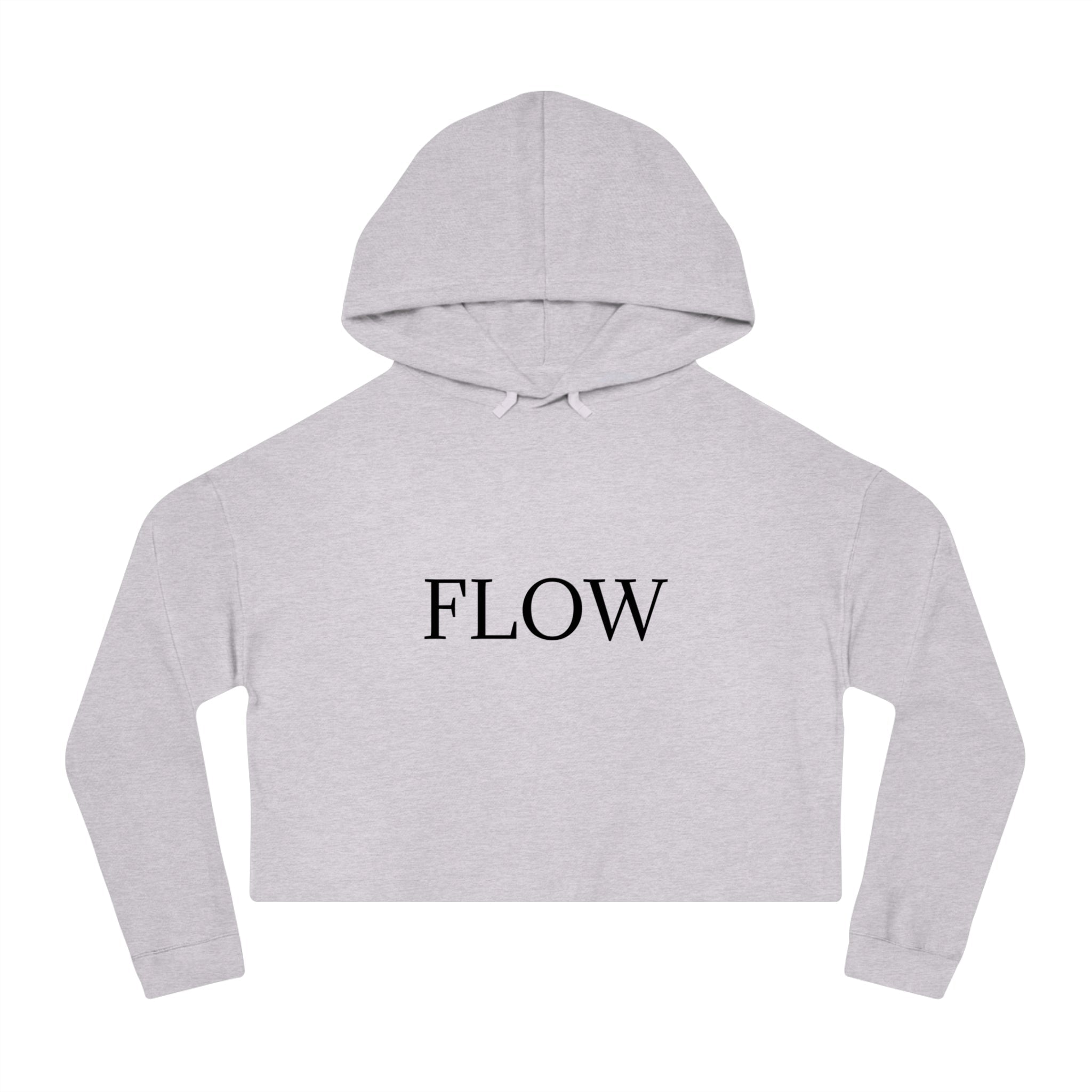 Cropped Hoodie Sweatshirt for Women with Cropped Design and Ribbed Cuffs