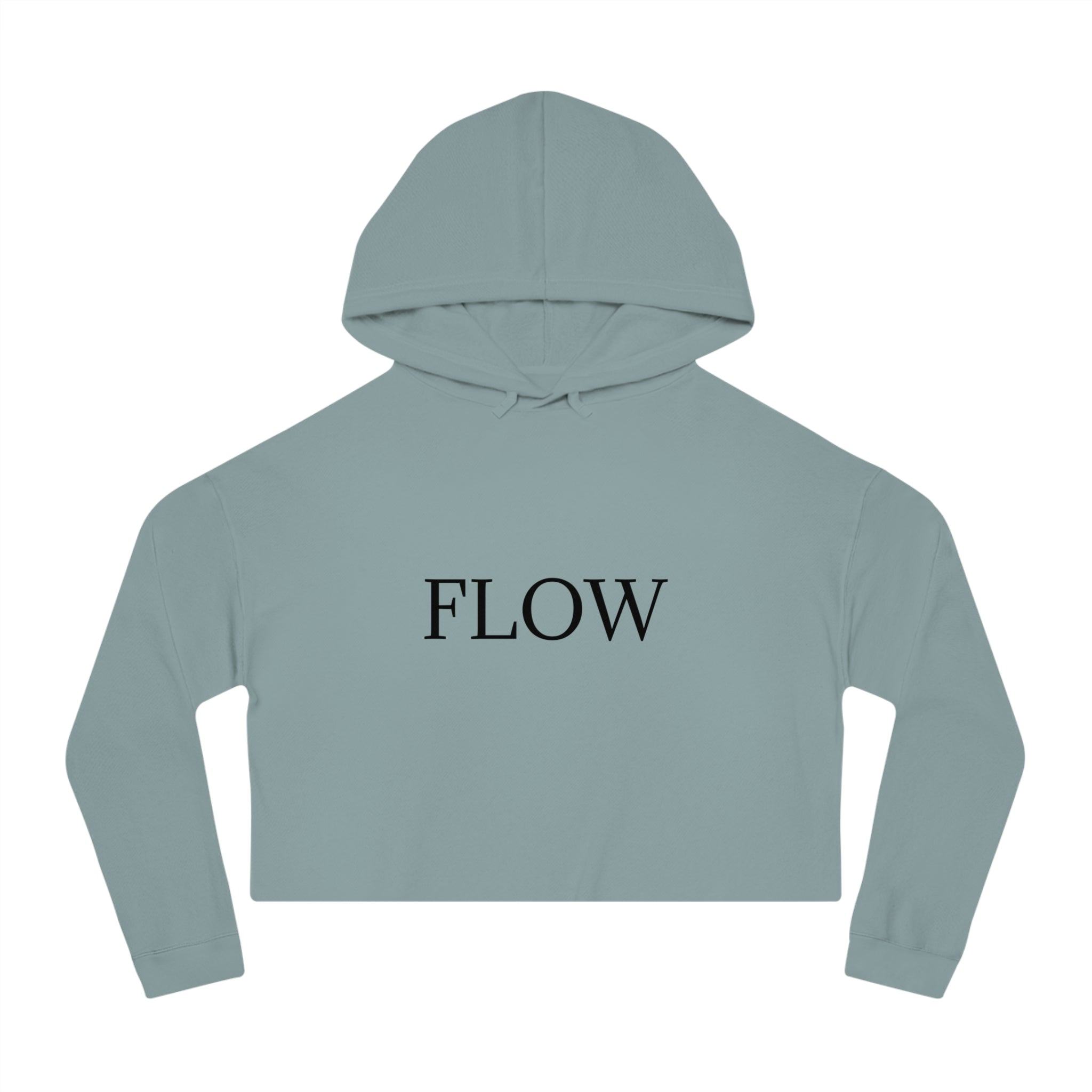 Cropped Hoodie Sweatshirt for Women with Cropped Design and Ribbed Cuffs
