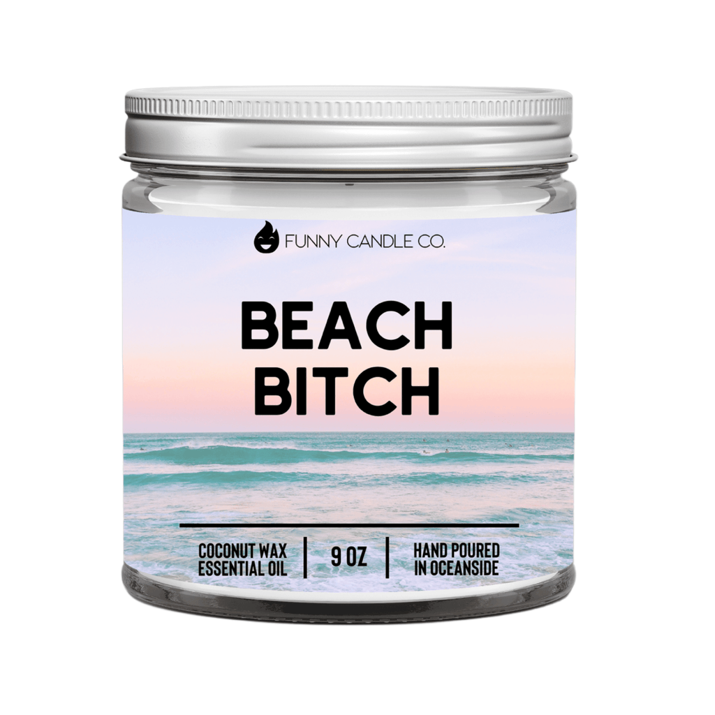 Beach Bitch Candle - Coconut apricot wax scented candle (9 oz)