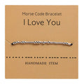 Morse Code Bracelet Silver Beads - Love U