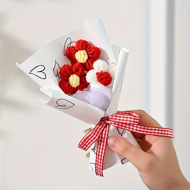 One Piece of a Creative Knitted Artificial Bouquet, Ideal for Gifts on Valentine'S Day And Mother'S Day, As Well As Small Christmas Presents And Home Decor Embellishments