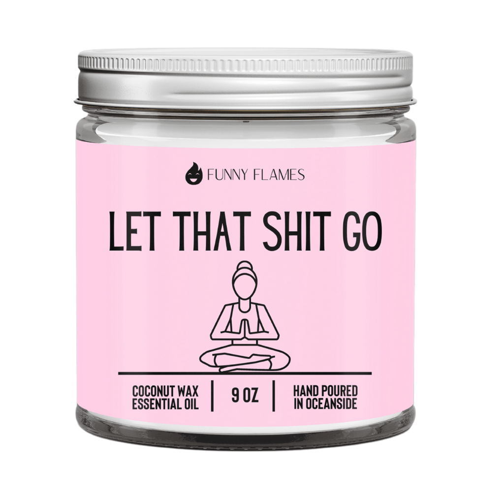 Let That Shit Go (pink) - Funny lavender scented candle (9 oz)