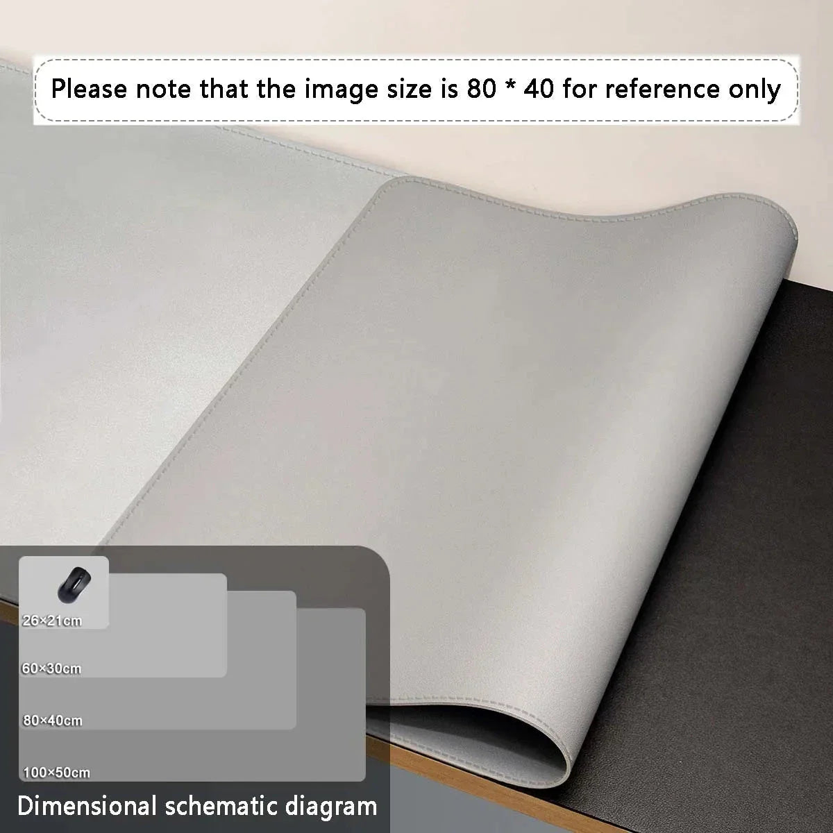 Large PU Leather Office Desk Mat – Waterproof Dual-Tone Mouse Pad & Keyboard Desk Protector for Home or Office