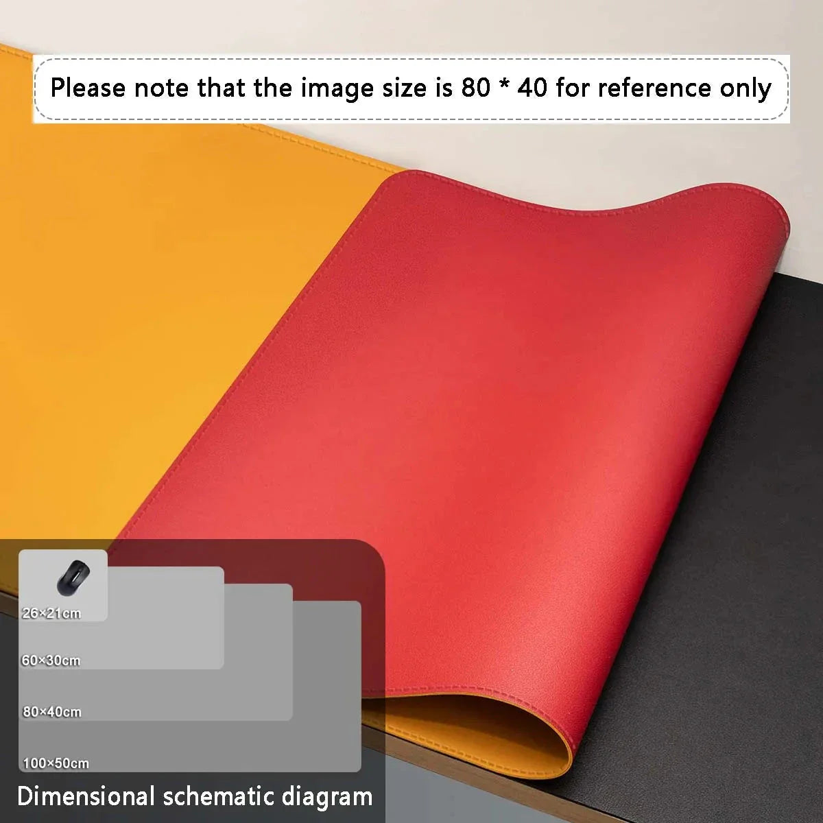 Large PU Leather Office Desk Mat – Waterproof Dual-Tone Mouse Pad & Keyboard Desk Protector for Home or Office