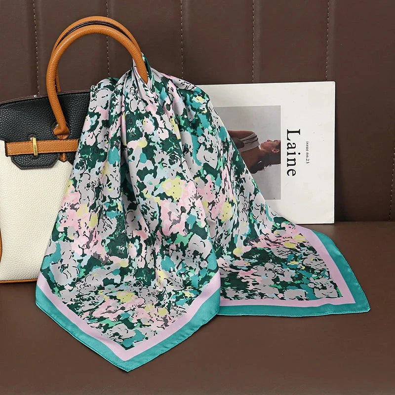 Luxury Satin Silk Square Scarf – Shawl, Hijab & Fashion Wrap 2023