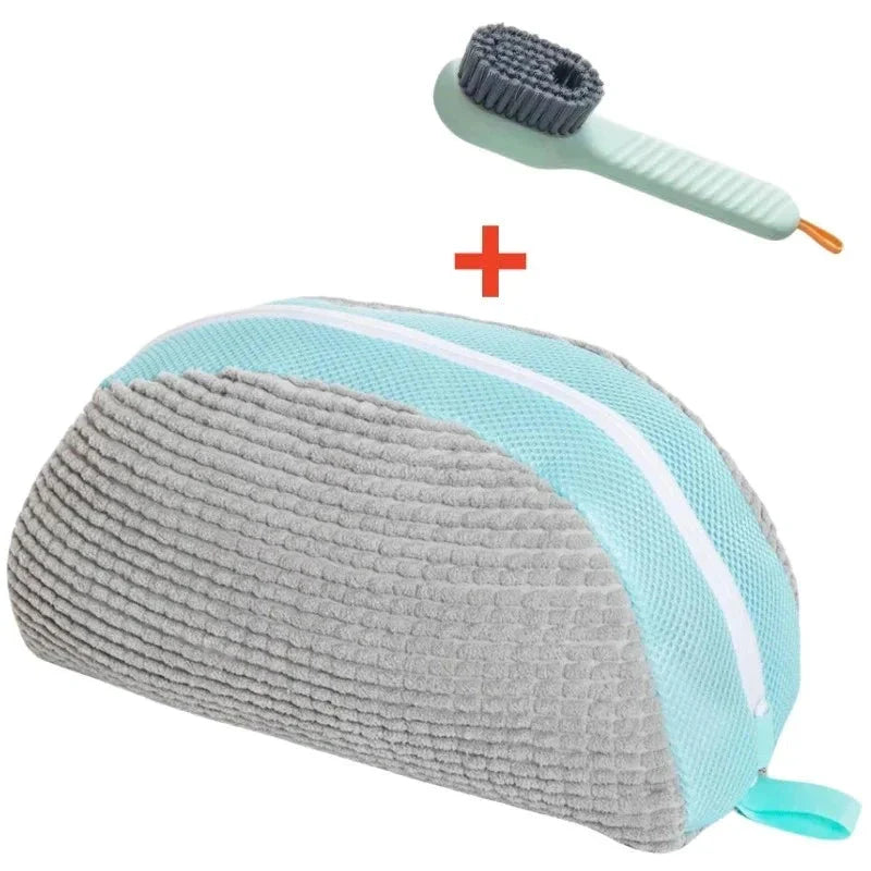 Shoe Washing Machine Bag with Brush Set – Durable Laundry Cleaner (1–4PCS)