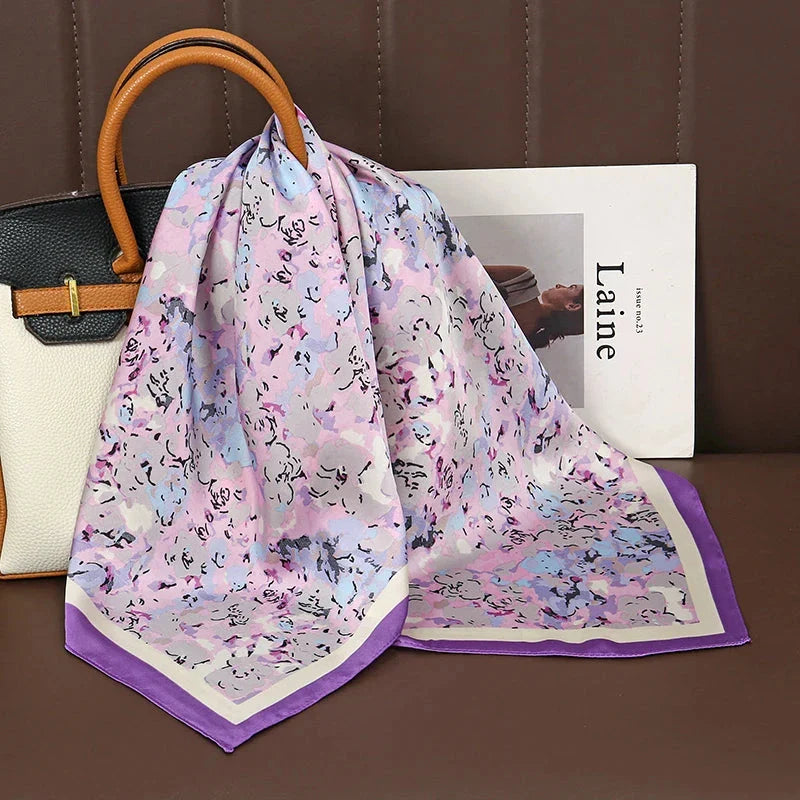 Luxury Satin Silk Square Scarf – Shawl, Hijab & Fashion Wrap 2023