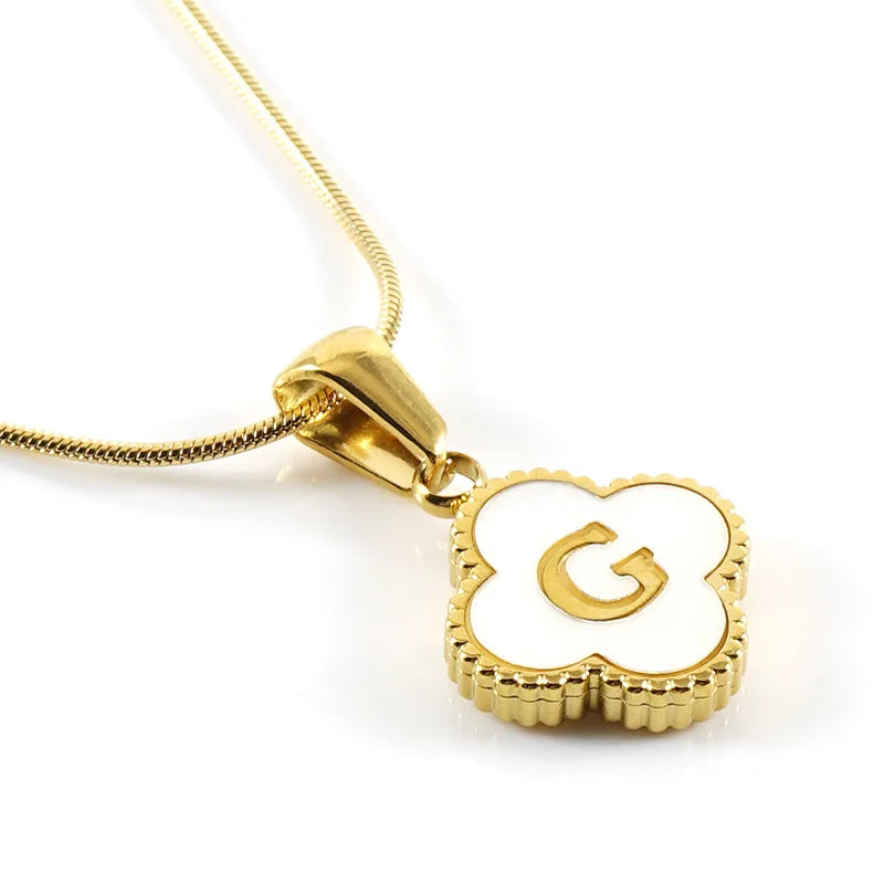Lucky Clover Stainless Steel Pendant Necklace