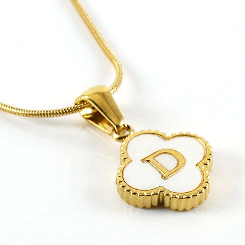 Lucky Clover Stainless Steel Pendant Necklace