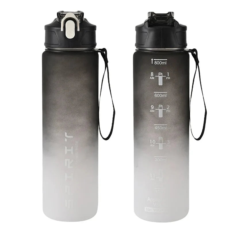 800ML Large Capacity Sports Water Bottle | Leak-Proof BPA-Free Plastic Jug with Straw & Rope for Gym, Outdoor & Travel