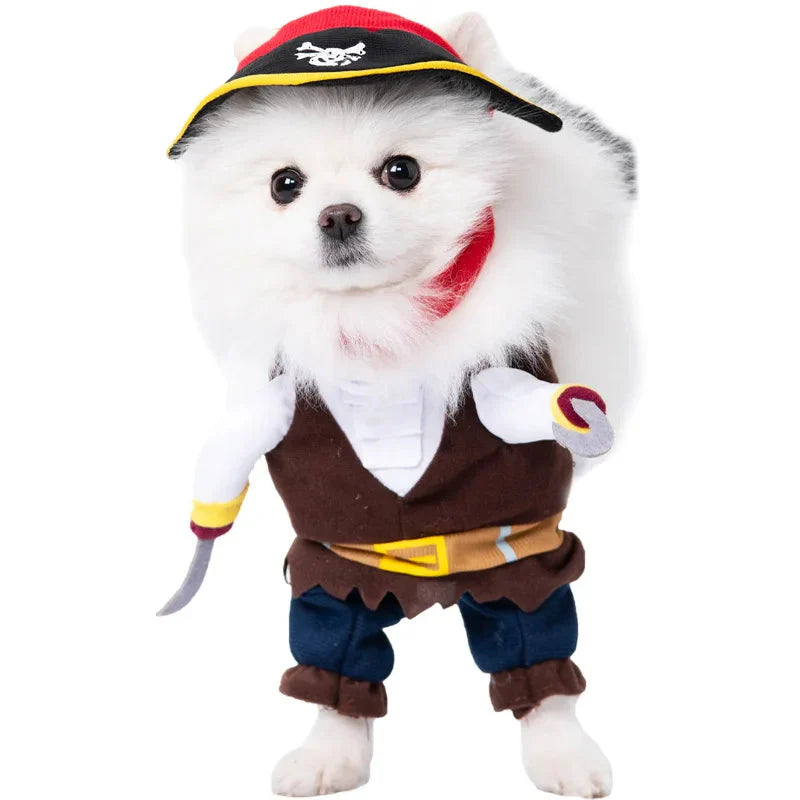 Halloween Dagger Pet Costume - Funny Knife-Holding Dog & Cat Standing Dress for Festival Dress-Up