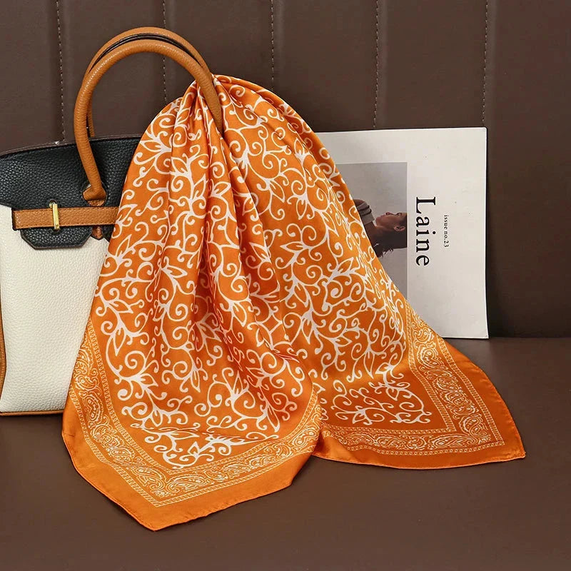 Luxury Satin Silk Square Scarf – Shawl, Hijab & Fashion Wrap 2023