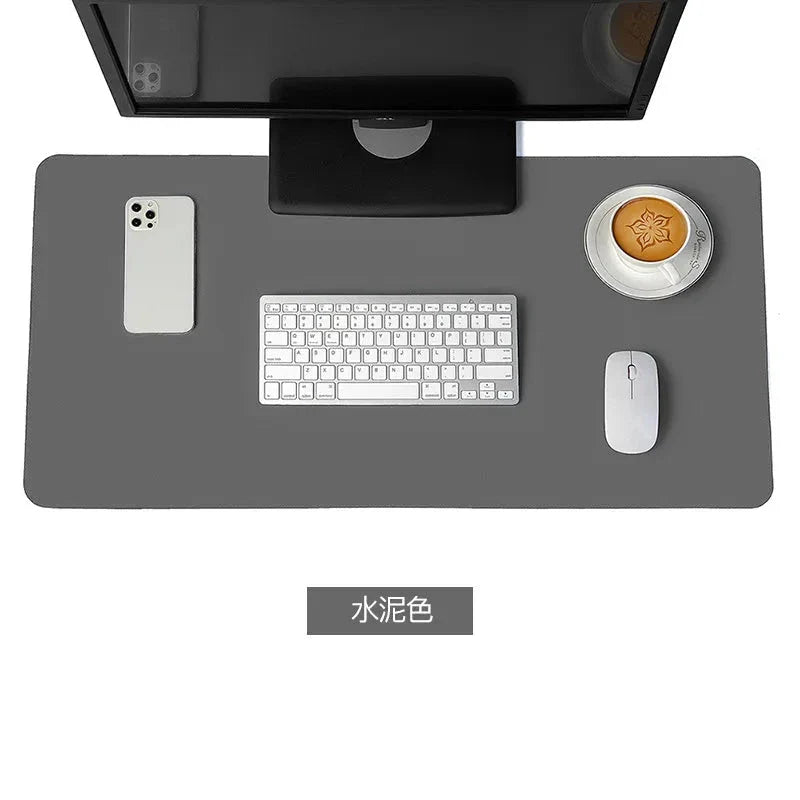 Large White PU Leather Mouse Pad – Waterproof Non-Slip Gaming Desk Mat for Keyboard & Computer Setup