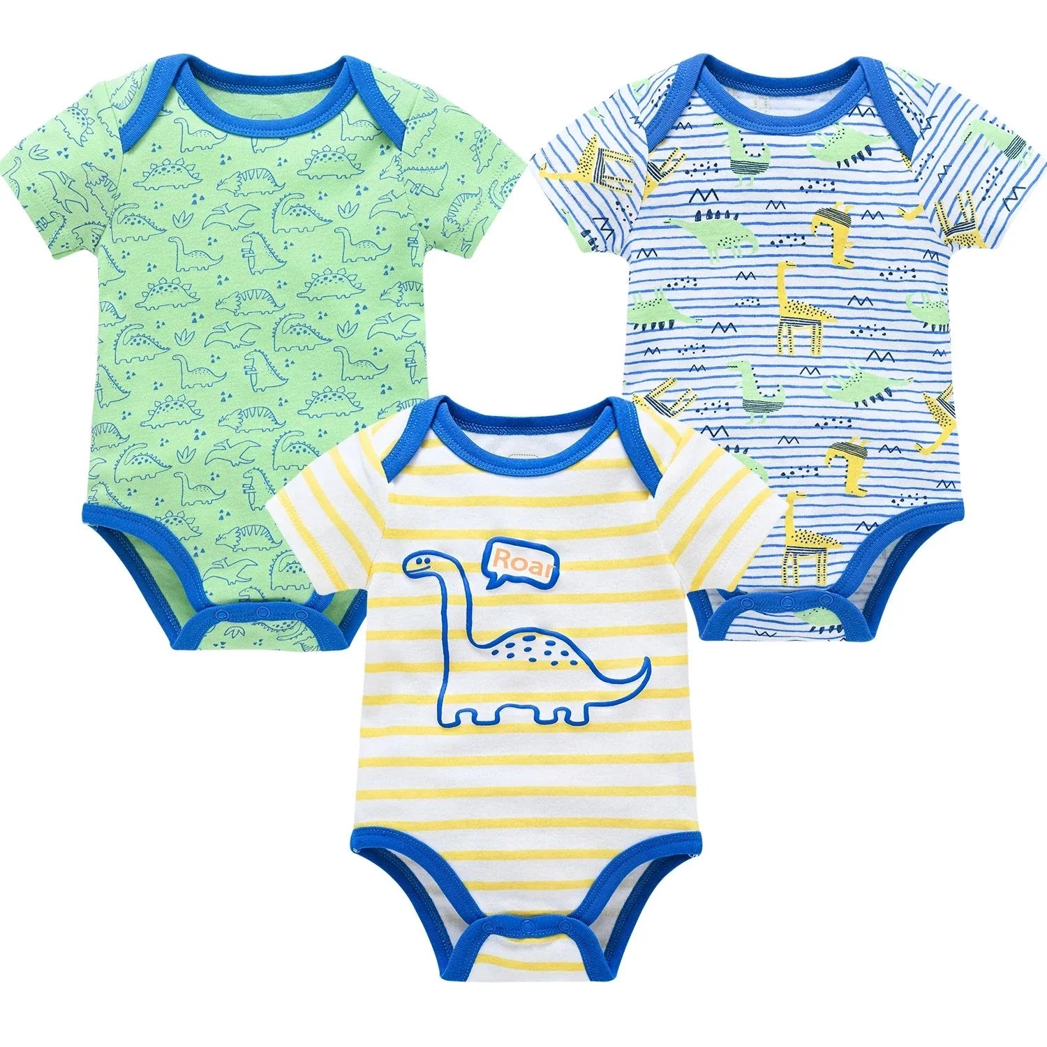 3/6 PCS Baby Cotton Bodysuits Set Short Sleeve Summer Outfits for Newborn Boys & Girls 0–12 Months