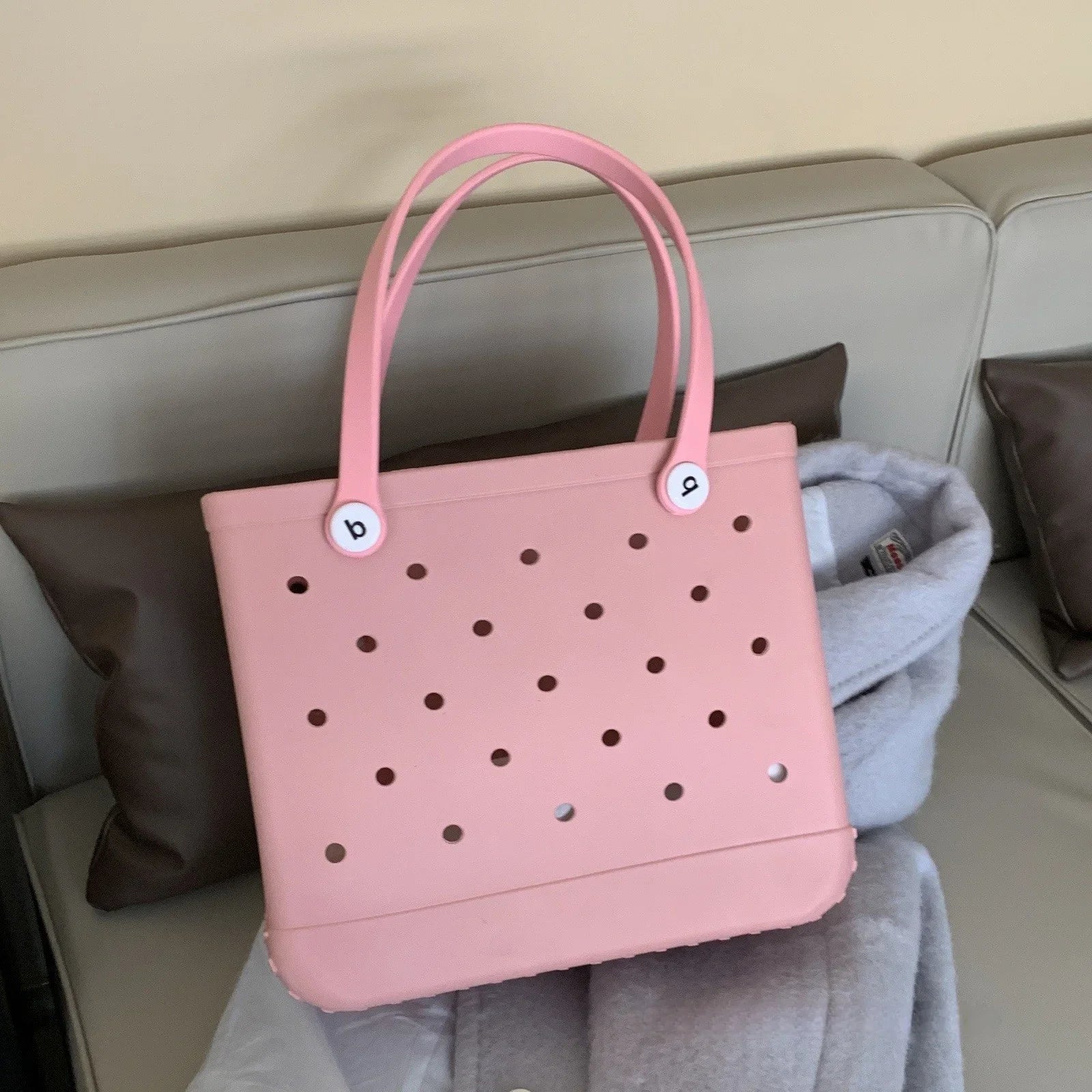 EVA Rubber Waterproof Handbag - Solid Color M/L
