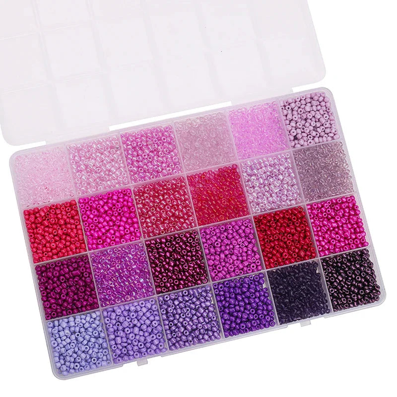 5200Pcs Glass Rice Beads Jewelry Making Kit – 24-Grid Box for DIY Bracelets, Earrings & Kandi Accessories | Handmade Craft Supplies Set