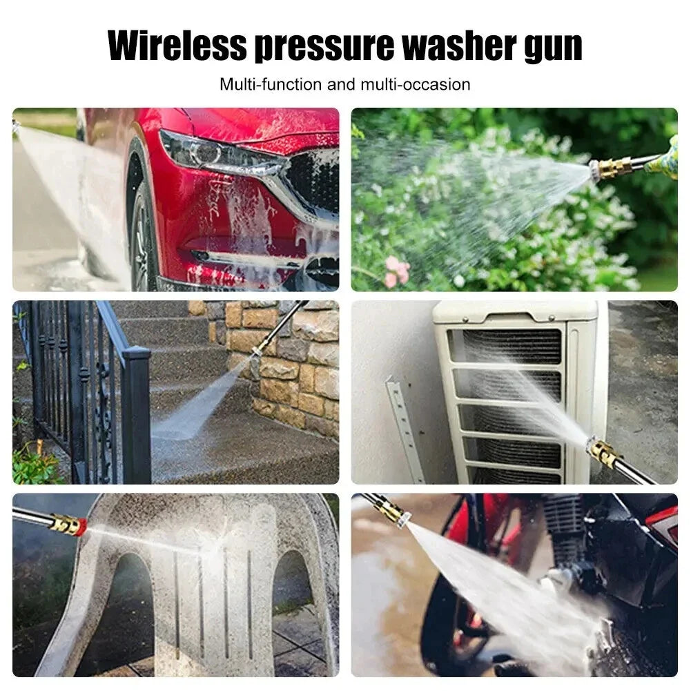 60BAR Wireless High Pressure Car Wash Water Gun Car Washer Self Priming Sustain 300W For Auto Home Garden Cleaning Car Washing