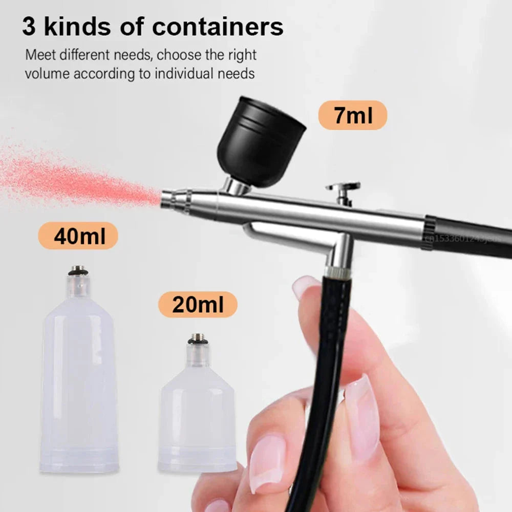 Portable Airbrush Nail Kit with Compressor - For Nails, Cake, and Crafts