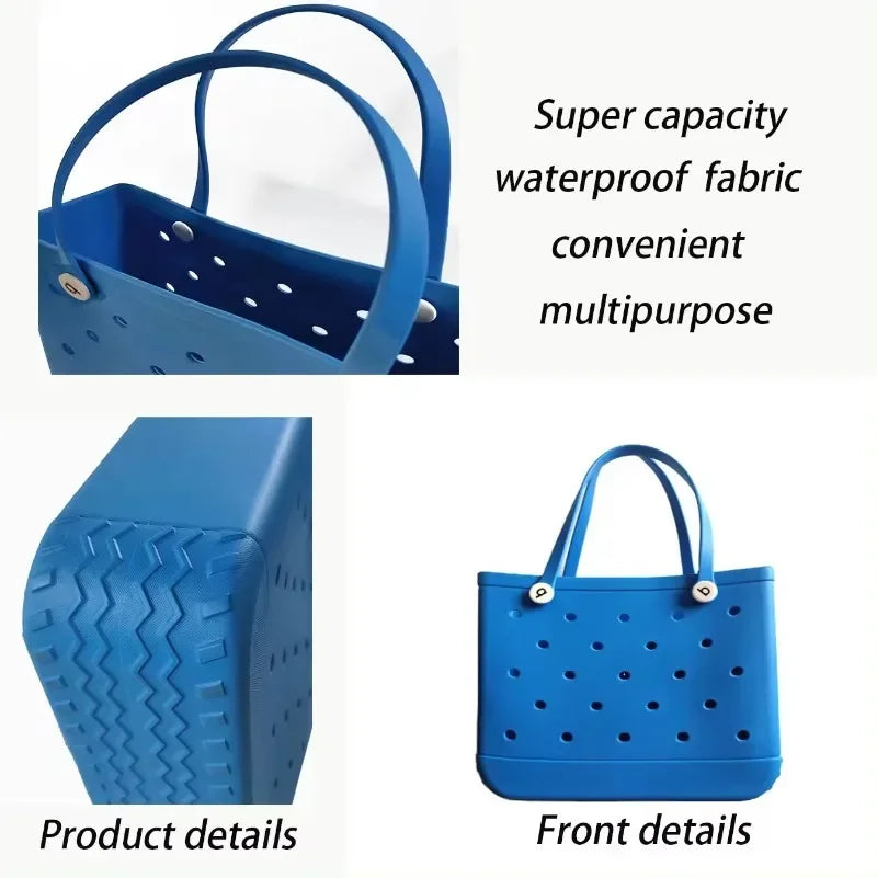 EVA Rubber Waterproof Handbag - Solid Color M/L