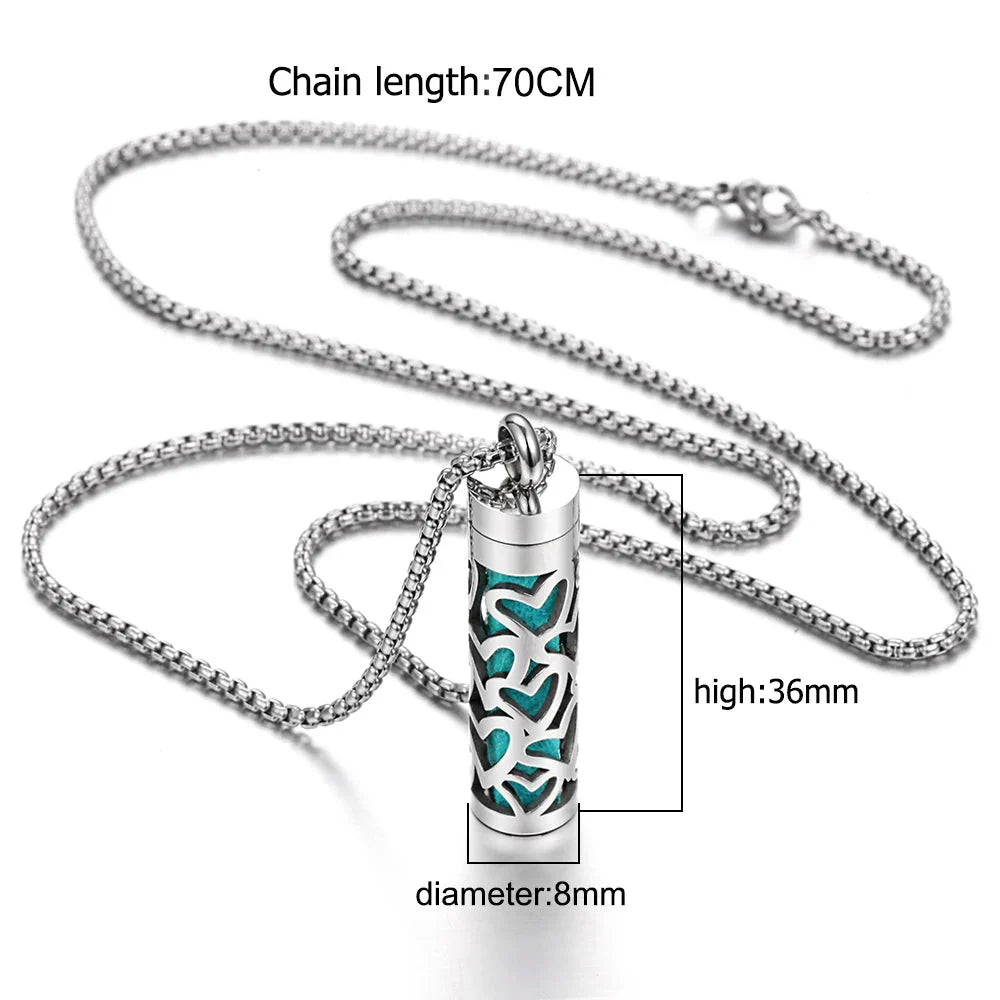 Stainless Steel Aromatherapy Necklace – Oil Diffuser Pendant