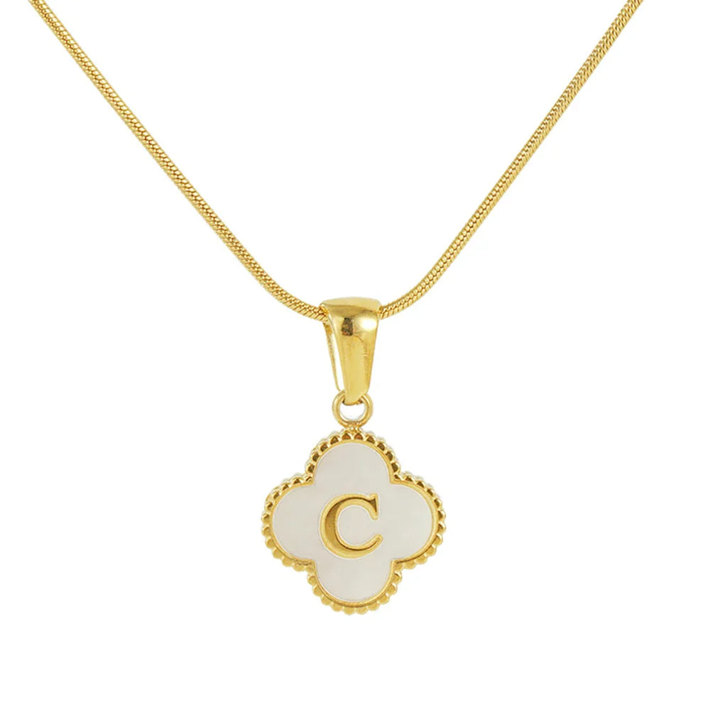 Lucky Clover Stainless Steel Pendant Necklace