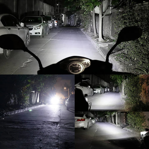 2PCS 6 LED Motorcycle Headlight Waterproof Scooters Spotlight Car Auxiliary Lamp Fog Bulb Work Lights white Universal 12v