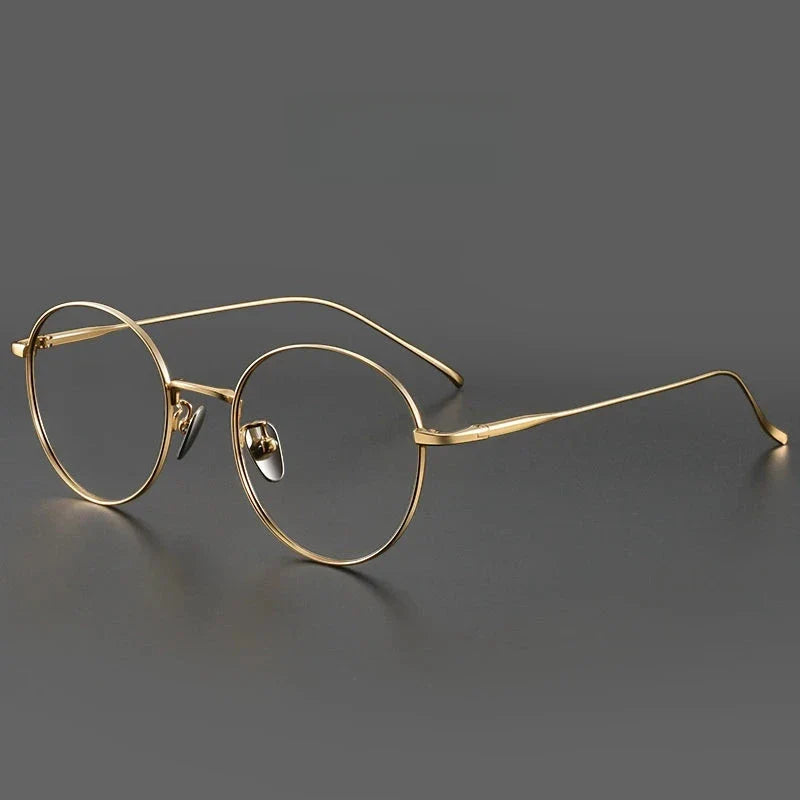 FIRADA Vintage Round Eyeglasses – Titanium Luxury Frame for Men & Women