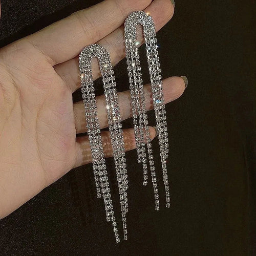 2024 Stars Tassel Earrings – Korean Rhinestone Drop Earrings for Women