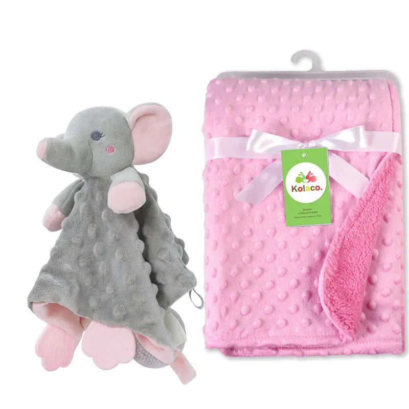 Personalized Newborn Baby Blanket with Name & Custom Stroller Gift Set