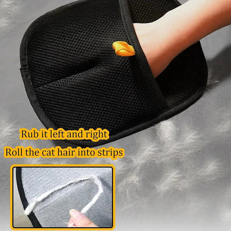Reusable Pet Hair Removal Gloves Double-Sided Grooming