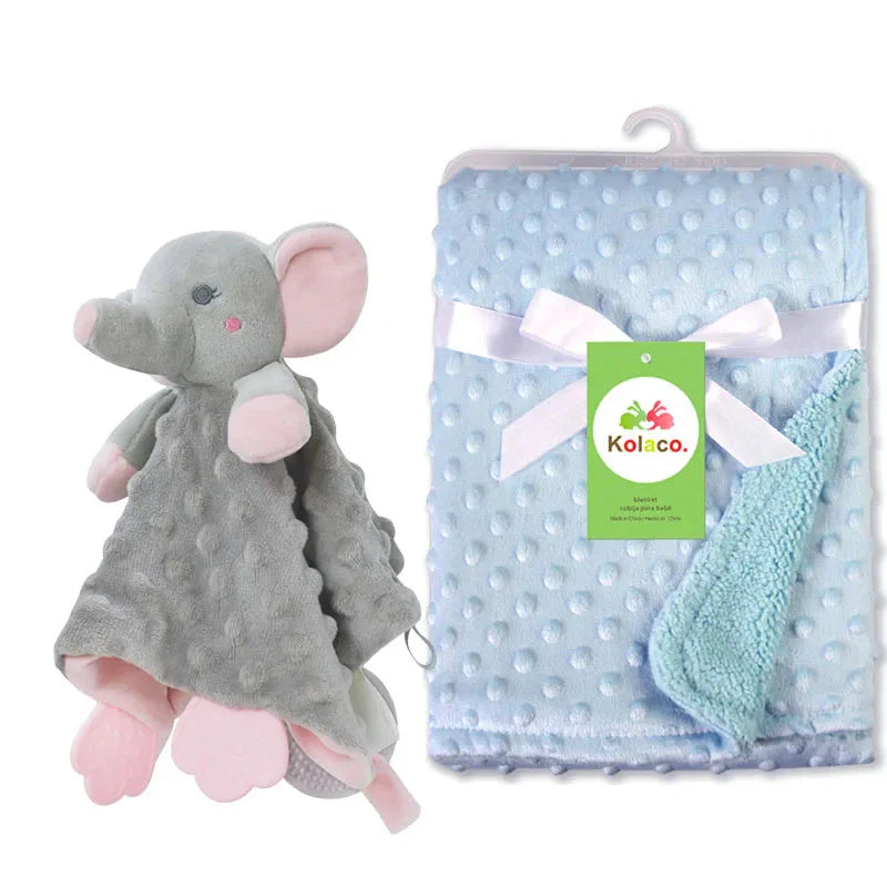 Personalized Newborn Baby Blanket with Name & Custom Stroller Gift Set