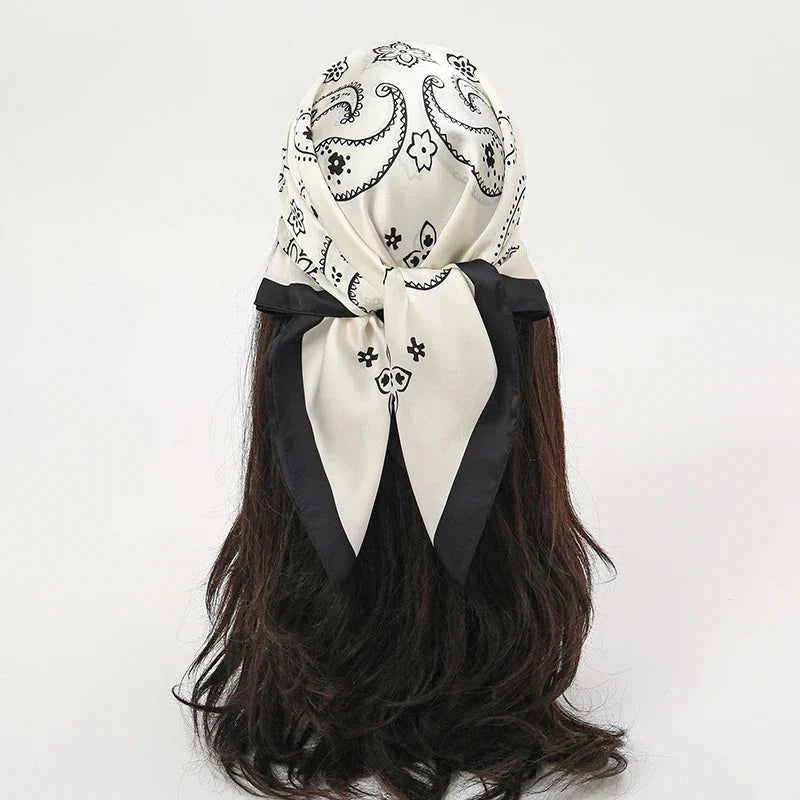 Luxury Satin Silk Square Scarf – Shawl, Hijab & Fashion Wrap 2023