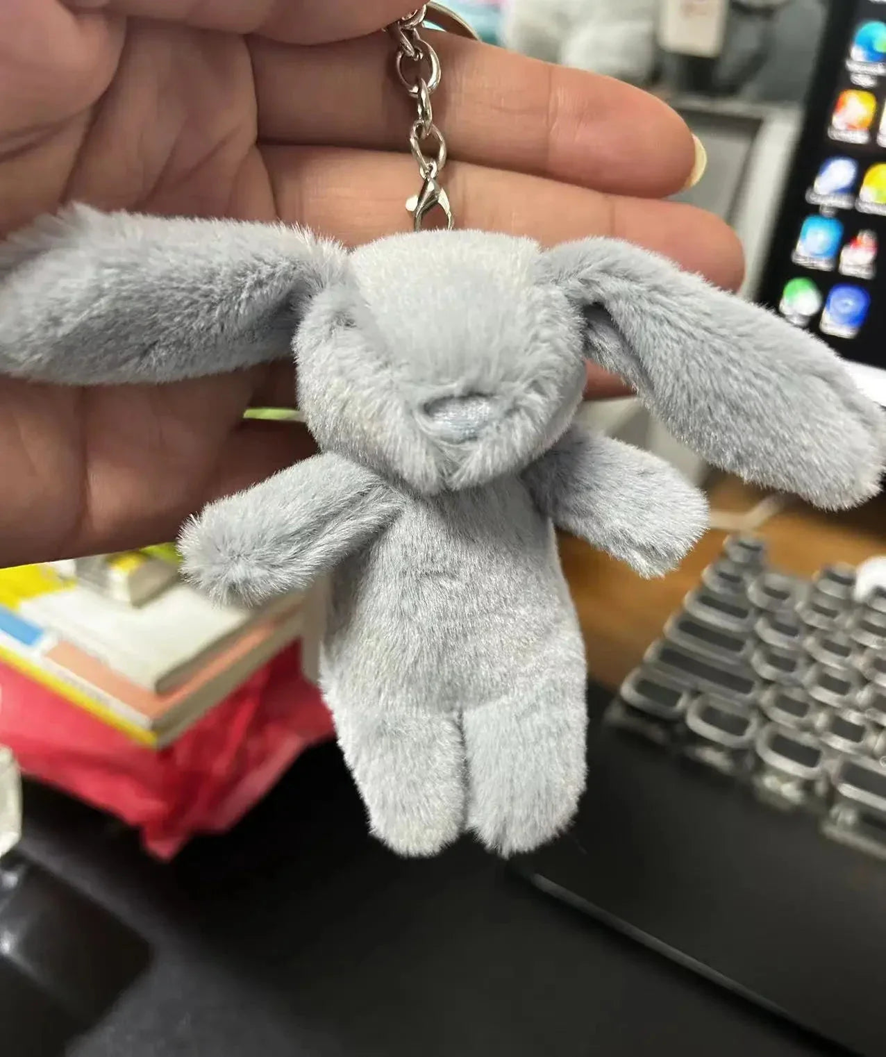 Cute Cartoon Rabbit Plush Keychain – Pompom Bag & Phone Pendant