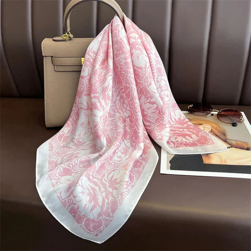Luxury Satin Silk Square Scarf – Shawl, Hijab & Fashion Wrap 2023