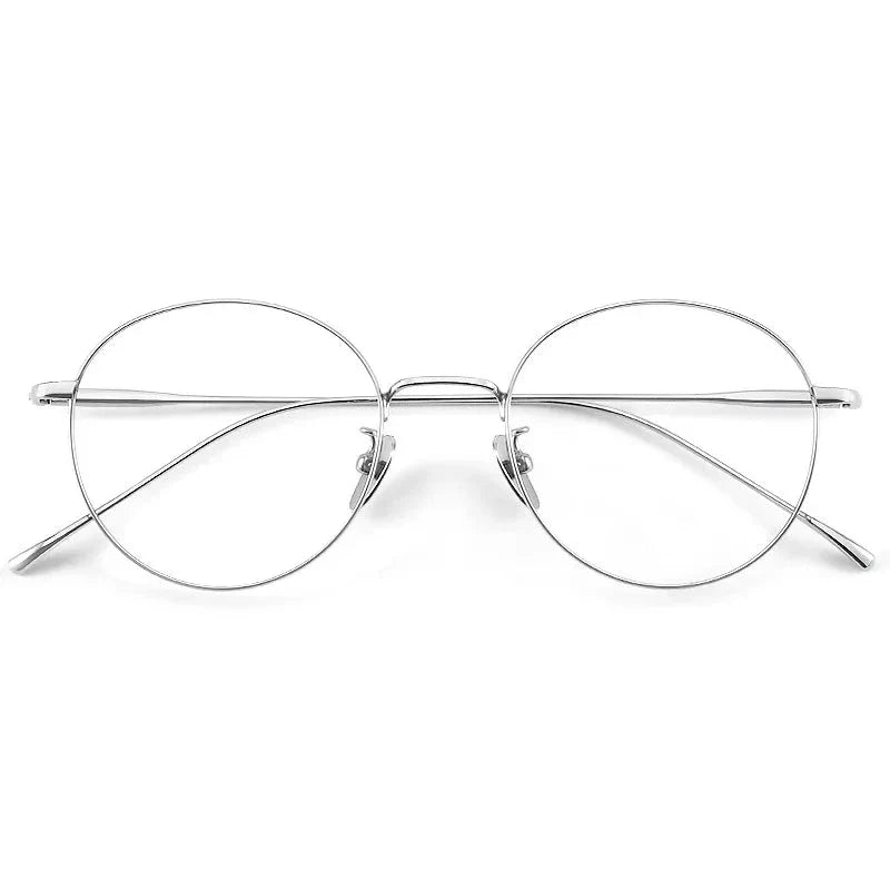 FIRADA Vintage Round Eyeglasses – Titanium Luxury Frame for Men & Women