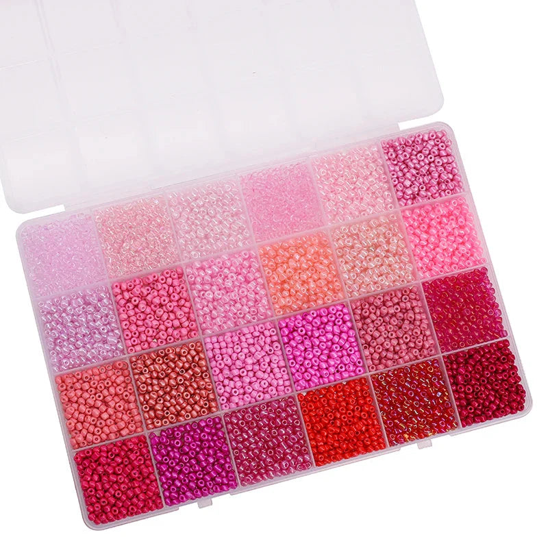5200Pcs Glass Rice Beads Jewelry Making Kit – 24-Grid Box for DIY Bracelets, Earrings & Kandi Accessories | Handmade Craft Supplies Set