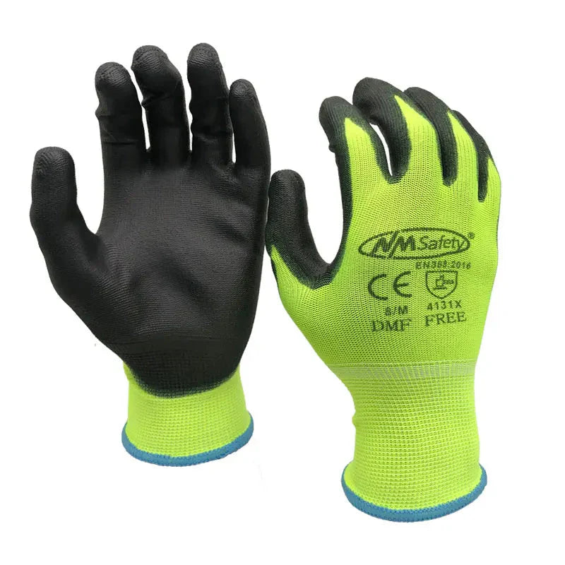24PCS Professional Protective Gloves – PU Coated Work Gloves for Construction, Gardening & Light-Duty Tasks