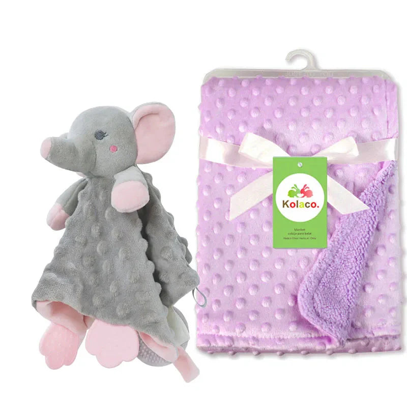 Personalized Newborn Baby Blanket with Name & Custom Stroller Gift Set