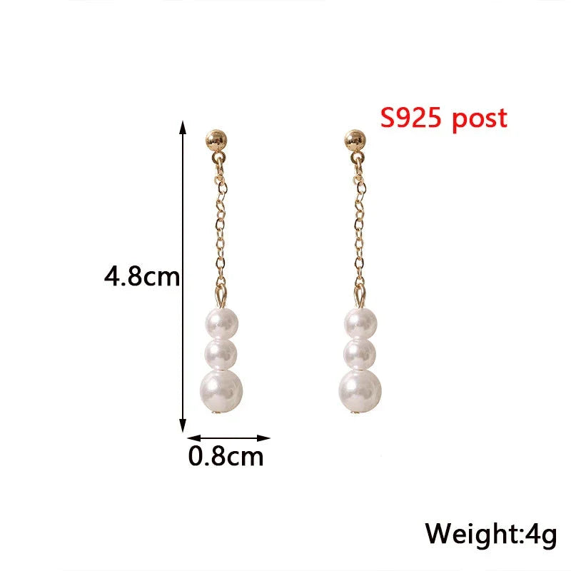 White Flower & Butterfly Dangle Earrings – Acrylic Pearl Heart Jewelry