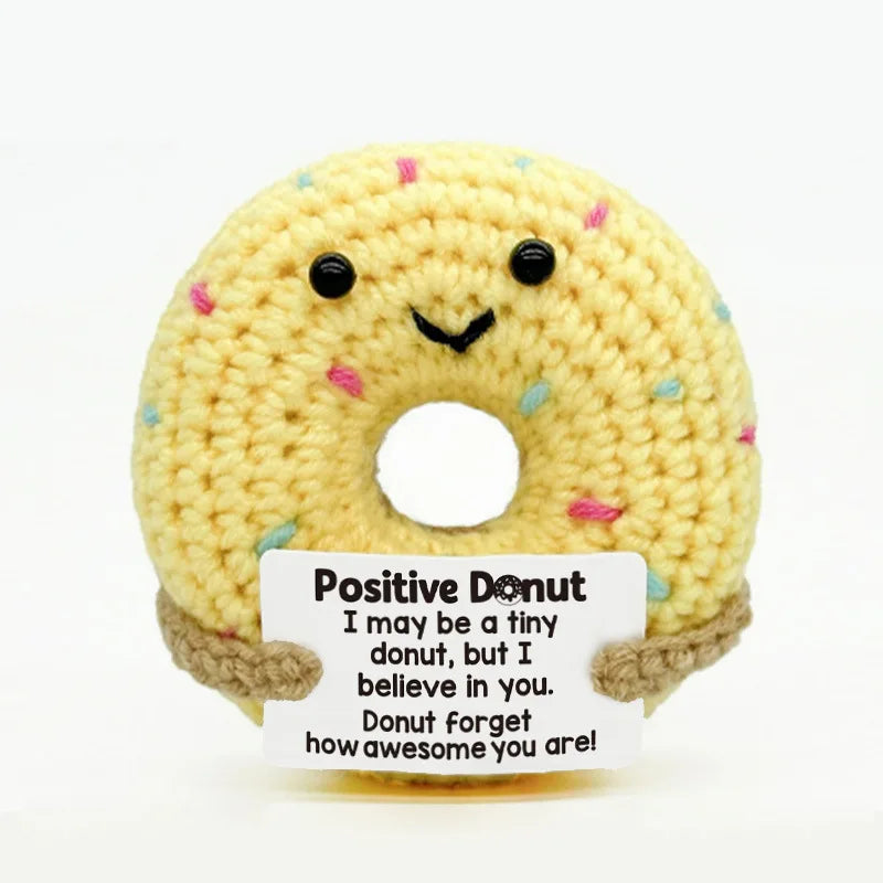 Funny Crochet Positive Inspirational Emotional Support Owl Doll Home Room Decoration Handmade Knitted Owl Desktop Ornament Gift