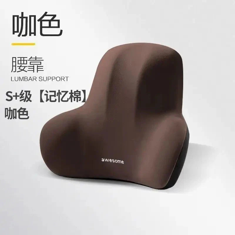 Memory Foam Lumbar Back Cushion for Car, Office & Gaming Chairs