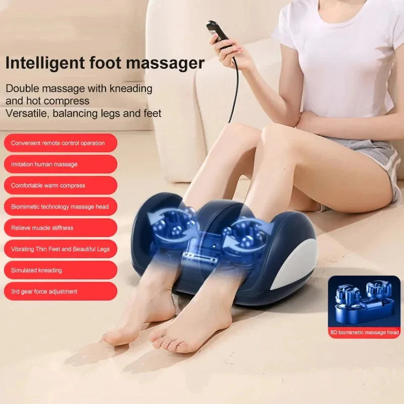 Extra Big Electric Foot Massager – Shiatsu Hot Compress & Leg Roller