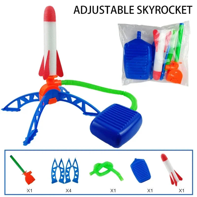 Kids Outdoor Rocket Launcher – Air-Powered Foot Pump Soaring Toy