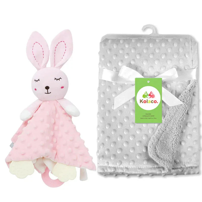 Personalized Newborn Baby Blanket with Name & Custom Stroller Gift Set