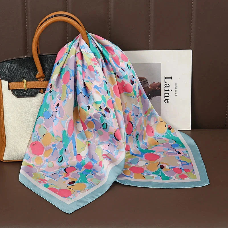 Luxury Satin Silk Square Scarf – Shawl, Hijab & Fashion Wrap 2023
