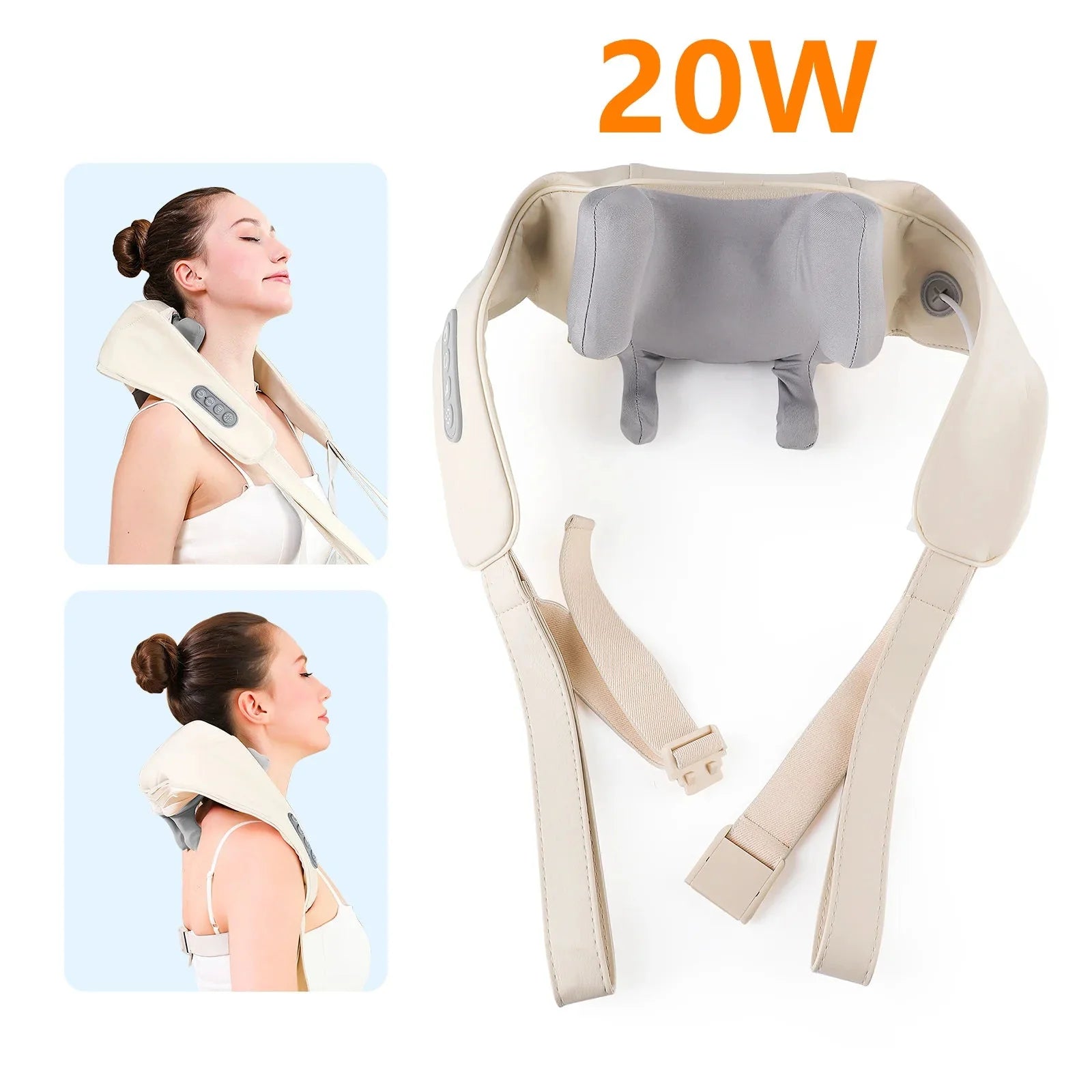 Foreverlily 26W Neck & Shoulder Massager Wireless Back Kneading Shawl