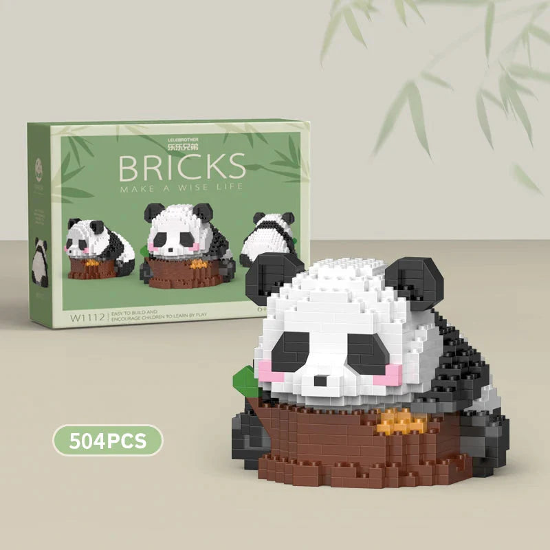 Creative DIY Assemable Animal Cute MINI Chinese Style Animal Panda Building Block Educational Boy Toys For Children Model Bricks