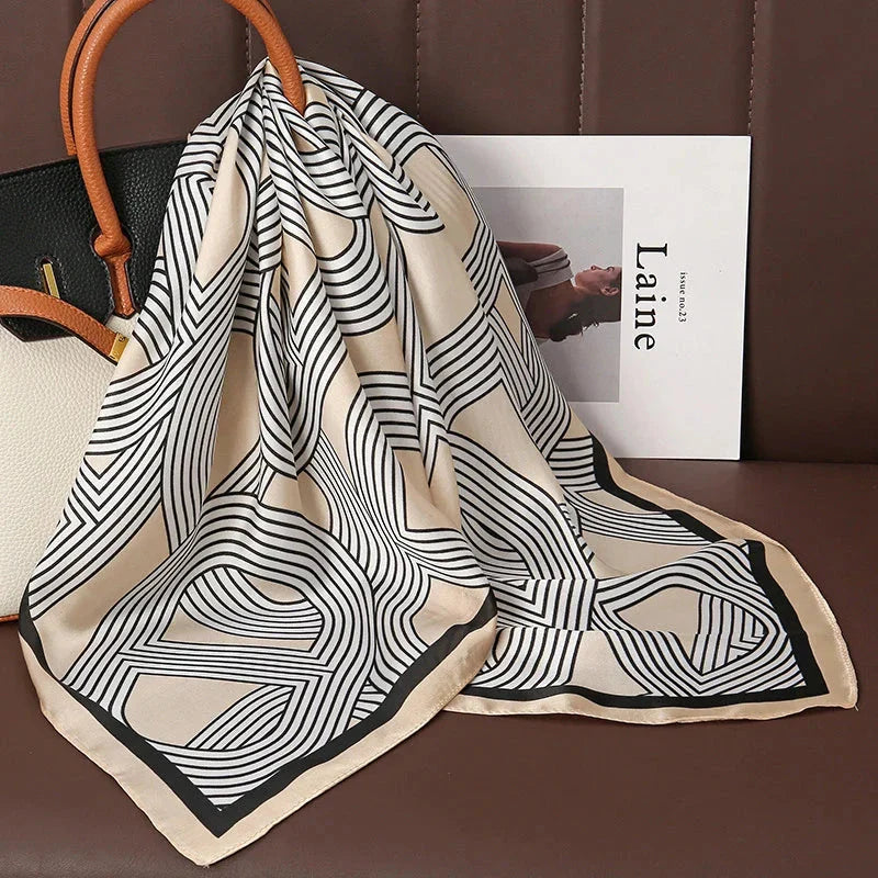 Luxury Satin Silk Square Scarf – Shawl, Hijab & Fashion Wrap 2023