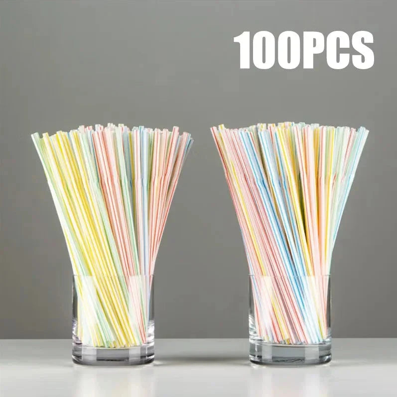 50-1000Pcs Multicolor Drinking Straws – Milk Tea & Party Supplies