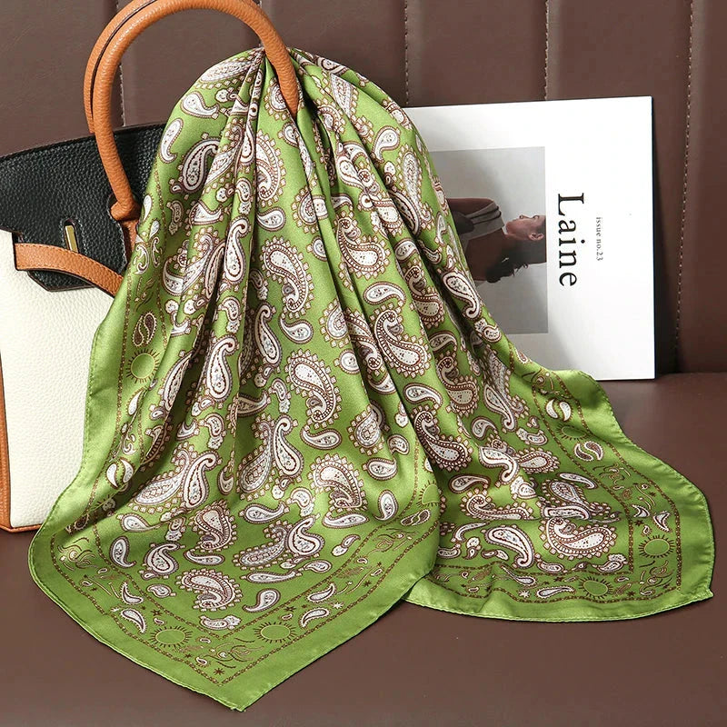 Luxury Satin Silk Square Scarf – Shawl, Hijab & Fashion Wrap 2023
